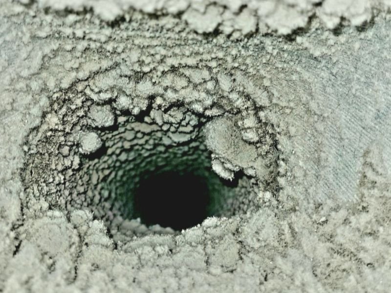 Conduit présentant une accumulation avant nettoyage